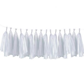 17-Piece White Hanging Tassel Garland Kit Set