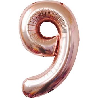 9 Number Rose Gold Decorative Foil Balloon 16inch