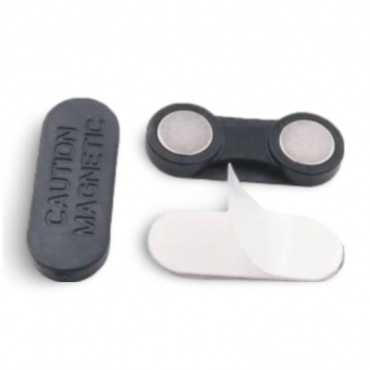 Badge Magnet – Black Oval 32x13mm Set of 10