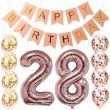 28th Birthday Party Decorations Latex Foil Balloon Set