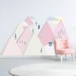 Nordic Mountains Wall Sticker - Pink