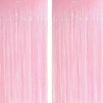 Foil Fringe Curtain Baby Pink