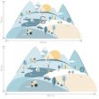 Nordic Mountains Wall Sticker - Light Blue