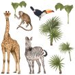 Tropical Safari Animal Wall Stickers