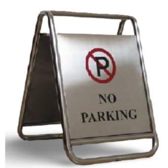 A Board No Parking Sign Stainless Steel with Etching & colour filling