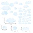 Watercolour Blue Clouds - set of 38 wall stickers