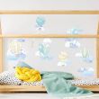 Hot Air Balloons and Clouds Wall Stickers - Mint