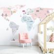 Wonders of the World Map Wall Sticker - Medium