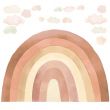 Large Beige Rainbow and Clouds Wall Sticker