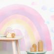 Large Pink Rainbow and Clouds Wall Sticker