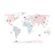 Wonders of the World Map Wall Sticker - Medium