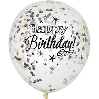 6-Piece Glitter Birthday Confetti Balloon 12inch