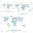 Tourist World Map Wall Sticker - Large