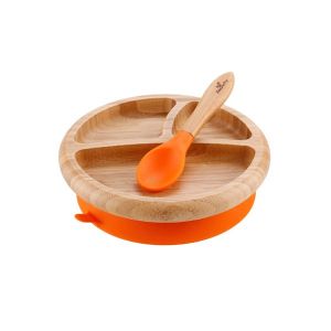 Avanchy Bamboo Suction Classic Plate + Spoon OG
