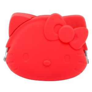 Hello Kitty Kisslock Coin Purse, Soft Rubber, Red