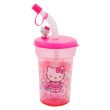 Hello Kitty Leak Proof Straw Cup, Travel Cup, Reuseable, Pink, 390 Ml