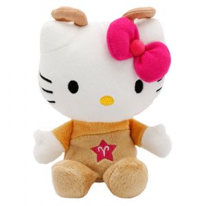 Hello Kitty Mascot Plush Stuffed Soft Toy, Aries, Beige