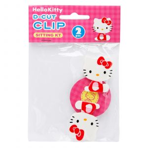 Hello Kitty D-Cut Clip, Sitting KT, White (2 Piece)