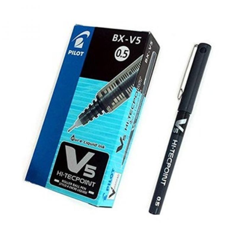  Pilot V5 liquid Ink Refillable Rollerball Pen - Black : Office  Products