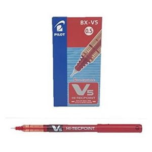 Pilot Hi-Tec point V5 Liquid Ink Rollerball pen Fine Tip 12pcs - Red