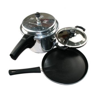 Easy Cook 5ltr Regular Cooker +26cm Tawa 2.5mm +Appachatty 20cm 2.5mm Combo