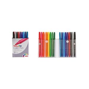 Pentel Color Pens Fibre Tip Set=18Col