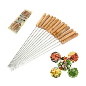 Easy Cook Kabab Stick-Stainless Steel Wooden Handle