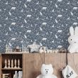 Forest Animals Blue Wallpaper