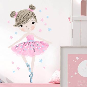 Pink Ballerina Star Wall Sticker