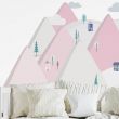 Nordic Mountains Wall Sticker - Pink