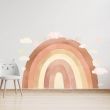 Large Beige Rainbow and Clouds Wall Sticker