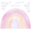 Large Pink Rainbow and Clouds Wall Sticker