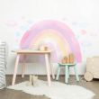 Large Pink Rainbow and Clouds Wall Sticker