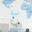 Globetrotter World Map Wall Sticker - Large