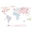 Wonders of the World Map Wall Sticker - Large