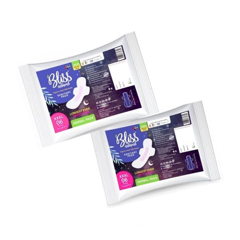 Buy Organic Sanitary Pads - XL Fluffy (Pack of 6) - Bliss Pads