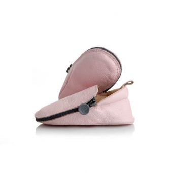 Rose et Chocolat Zipper Soft Soles Shoes Light Pink