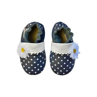 Rose et Chocolat Classic Shoes Polka Dot Daisy Navy