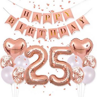 25th Birthday Party Decorations Balloon Set