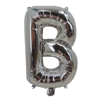 Foil Alphabet B Shaped Balloon Silver