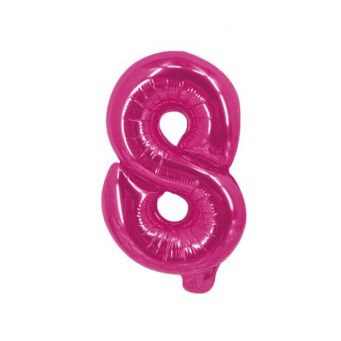 Number 8 Pink Foil Balloon 16inch