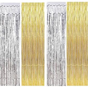 Pack Of 4 Foil Curtain For Birthday Decoration
