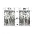 3-Pcs Foil Party Curtain Silver