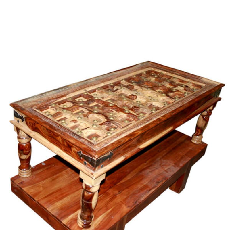 Wood coffee outlet table rectangle