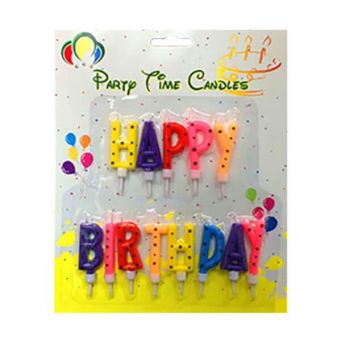 Happy Birthday dot design Candles Set