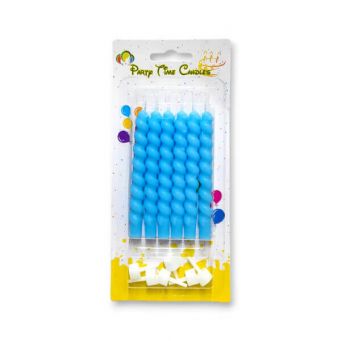 6pcs Blue Spiral Birthday Candles