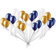 Gold Navy Blue & White Latex Balloons