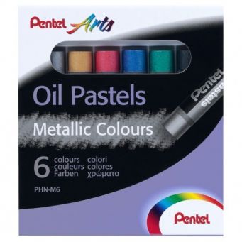 Pentel Oil Pastels Mtalic Cols 6 cols
