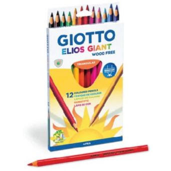 Giotto Color Pencil Giant Wood Free 12Clr Elios