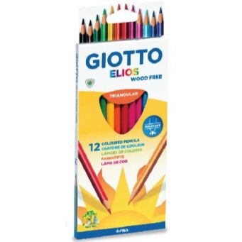 Giotto Color Pencil Wood Free 12Clr Elios